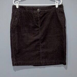 J.Crew Corduroy Skirt Womens 12 Brown Cotton Stretch Mini Classic Preppy Chic